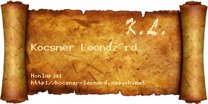 Kocsner Leonárd névjegykártya